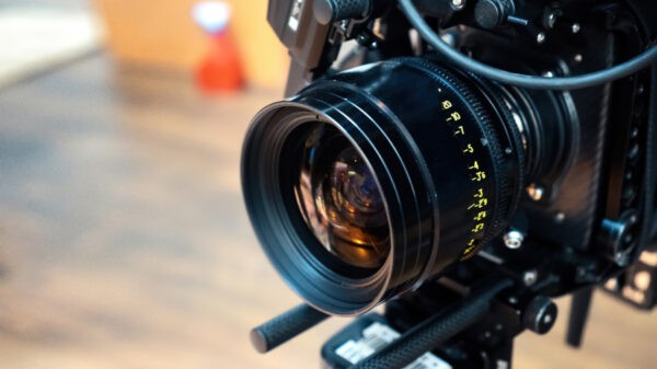 camera lens on a movie set