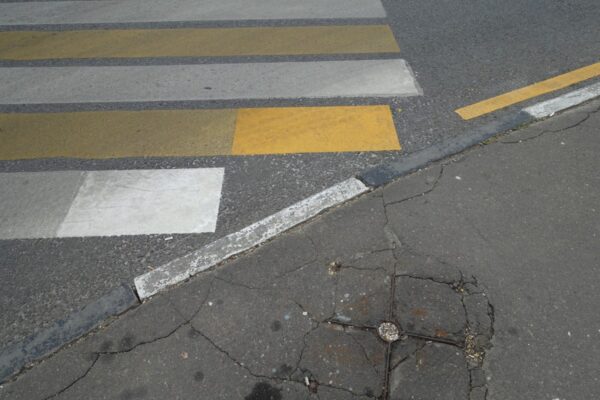 white yellow paint crossing gray sidewalk zebra asphalt 141168