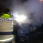 В Людинове ночью сгорела машина