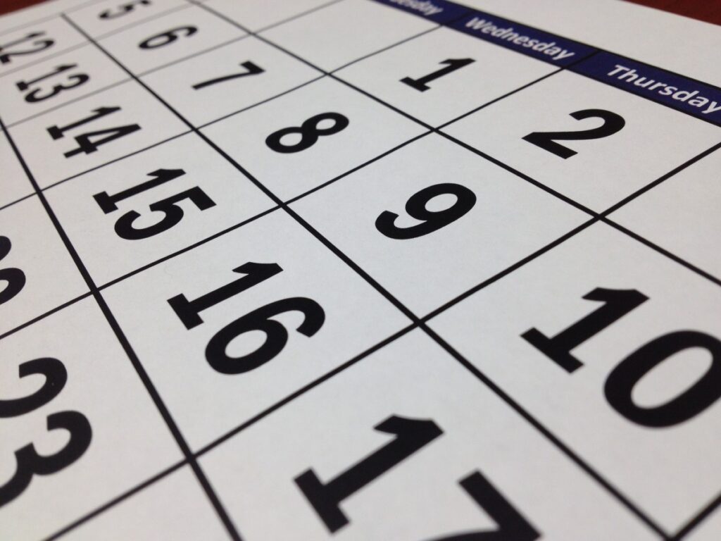 calendar date time month week planning paper planner 748014